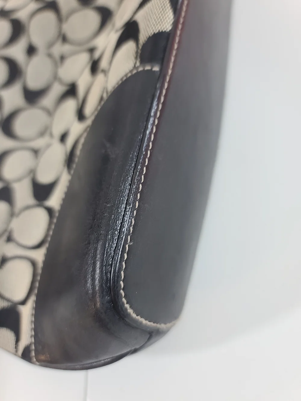 Coach  Vintage Signature Canvas Hobo Bag in Black/Tan